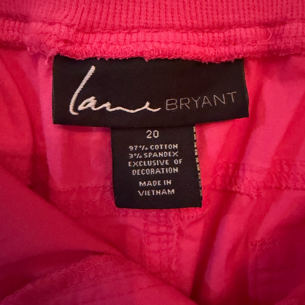 Lane Bryant Hot Pink Cargo Capri with Drawstring - Picture 7 of 9